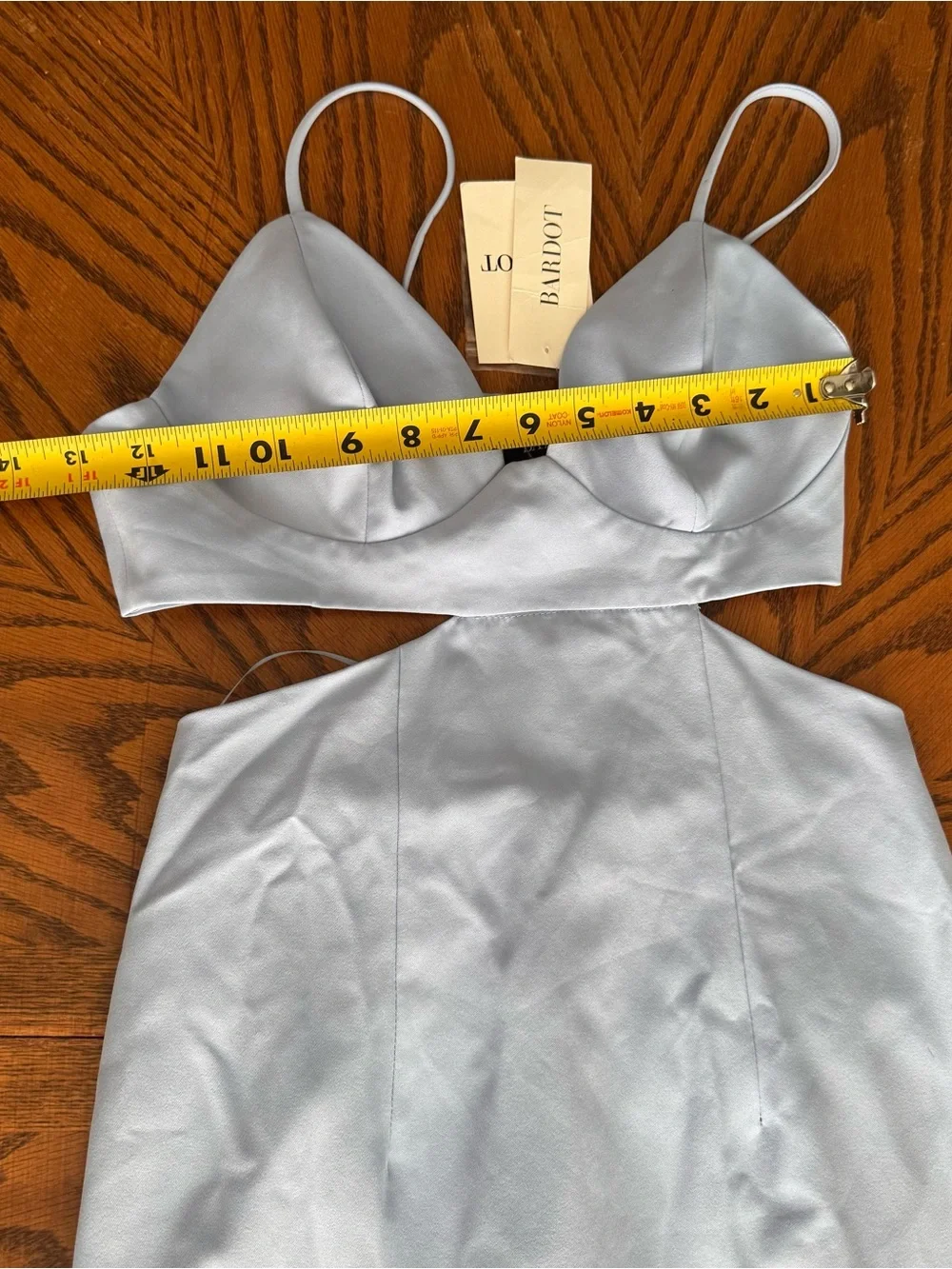 Bardot cut out slit midi in light blue NWT SZ XS